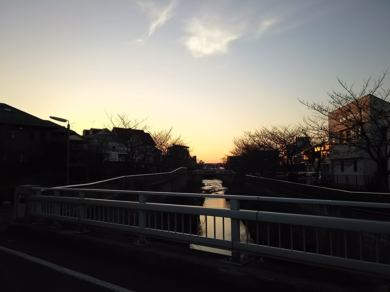 石神井川の夕焼け 画像